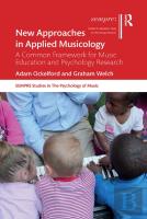 New Approaches In Applied Musicology