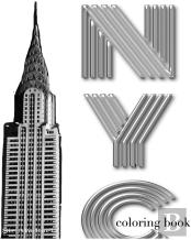 New York City Chrysler Building Coloring Sketch  Book