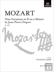 Nine Variations In D On A Minuet By Jean-Pierre Duport, K. 573