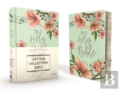 Niv, Artisan Collection Bible, Cloth Over Board, Turquoise Floral, Designed Edges Under Gilding, Red Letter Edition, Comfort Print