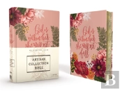 Niv, Artisan Collection Bible, Women'S Bible With Journaling Space, Cloth Over Board, Pink Floral, Designed Edges Under Gilding, Red Letter, Comfort Print