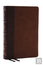 Nkjv, Large Print Thinline Reference Bible, Blue Letter, Maclaren Series, Leathersoft, Brown, Thumb Indexed, Comfort Print