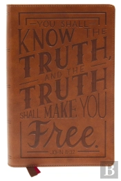 Nkjv, Personal Size Large Print End-Of-Verse Reference Bible, Verse Art Cover Collection, Leathersoft, Brown, Red Letter, Comfort Print