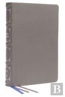 Nkjv, Reference Bible, Classic Verse-By-Verse, Center-Column, Genuine Leather, Gray, Red Letter, Comfort Print