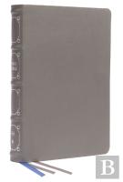 Nkjv, Reference Bible, Classic Verse-By-Verse, Center-Column, Genuine Leather, Gray, Red Letter, Thumb Indexed, Comfort Print