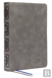 Nkjv, Reference Bible, Classic Verse-By-Verse, Center-Column, Leathersoft, Gray, Red Letter, Comfort Print