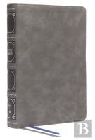 Nkjv, Reference Bible, Classic Verse-By-Verse, Center-Column, Leathersoft, Gray, Red Letter, Thumb Indexed, Comfort Print
