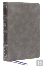Nkjv, Reference Bible, Classic Verse-By-Verse, Center-Column, Leathersoft, Gray, Red Letter, Thumb Indexed, Comfort Print