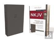 Nkjv, Reference Bible, Personal Size Giant Print, Imitation Leather, Gray, Red Letter Edition, Comfort Print