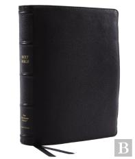 Nkjv, Reference Bible, Wide Margin Large Print, Premium Goatskin Leather, Black, Premier Collection, Red Letter, Comfort Print