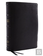 Nkjv, Reference Bible, Wide Margin Large Print, Premium Goatskin Leather, Black, Premier Collection, Red Letter, Comfort Print
