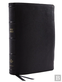 Bertrand.pt - Nkjv, Reference Bible, Wide Margin Large Print, Premium Goatskin Leather, Black, Premier Collection, Red Letter, Comfort Print