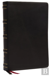 Nkjv, Single-Column Wide-Margin Reference Bible, Genuine Leather, Black, Red Letter, Comfort Print