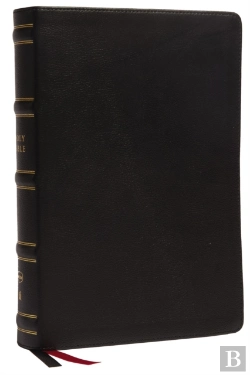 Bertrand.pt - Nkjv, Single-Column Wide-Margin Reference Bible, Genuine Leather, Black, Red Letter, Comfort Print
