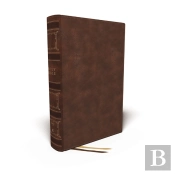 Nkjv, Single-Column Wide-Margin Reference Bible, Leathersoft, Brown, Red Letter, Thumb Indexed, Comfort Print