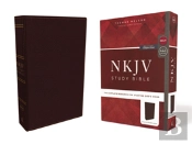 Nkjv Study Bible, Premium Bonded Leather, Burgundy, Red Letter Edition, Comfort Print