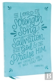 Nkjv, Thinline Bible, Verse Art Cover Collection, Leathersoft, Teal, Red Letter, Thumb Indexed, Comfort Print