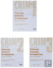 North Carolina Pattern Jury Instructions For Criminal Cases, 2020 Edition