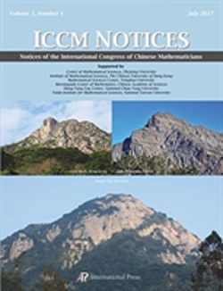 Bertrand.pt - Notices Of The International Congress Of Chinese Mathematicians, Volume 5, Number 1