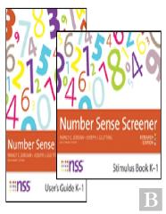 Number Sense Screener (Nss) K-1, Research Edition