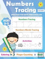 Numbers Tracing Practice For Boys Preschoolers Ages 3-5