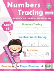 Numbers Tracing Practice For Girls Preschoolers Ages +3
