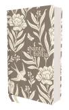 Nvi, Santa Biblia, Revision 2022, Tamano Compacto, Tapa Dura/Tela, Gris Floral, Palabras De Jesus En Rojo, Comfort Print