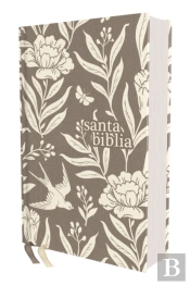 Nvi, Santa Biblia, Revision 2022, Tamano Compacto, Tapa Dura/Tela, Gris Floral, Palabras De Jesus En Rojo, Comfort Print