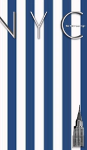Nyc Chrysler Building Blue And White Stipe Grid Page Style  $Ir Michael Limited Edition