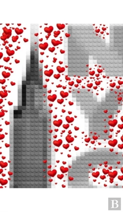 Bertrand.pt - Nyc Valentine'S  Red Hearts Lego Stye Blank Creaive  Journal