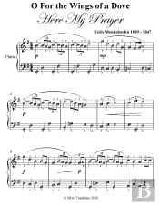 O For The Wings Of A Dove Easy Piano Sheet Music