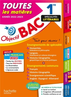 Bertrand.pt - Objectif Bac ; Toutes Les Matières ; 1re Spécialités Littéraires (Édition 2023)
