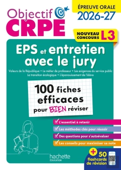 Bertrand.pt - Objectif Crpe Tome 22 : Eps Et Entretien Avec Le Jury ; L3 ; Épreuve Orale ; 100 Fiches Efficaces Pour Bien Réviser (Édition 2026/2027)