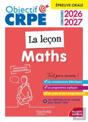 Objectif Crpe Tome 22 : Maths ; La Leçon ; Épreuve Orale D'Admission (Édition 2026/2027)