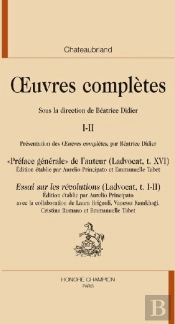 Oeuvres Complètes Tome 1 ; Essai Sur Les Révolutions