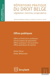 Offres Publiques ; Offres Et Émissions Publiques D'Instruments De Placement, Offres Publiques D'Acquisition, Offres Publiques De Reprise