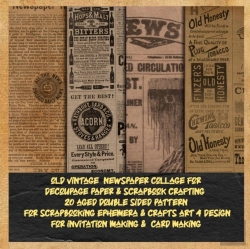 Bertrand.pt - Old Vintage  Newspaper Collage For  Decoupage Paper & Scrapbook Crafting  20 Aged Double Sided Pattern  For Scrapbooking Ephemera & Crafts Art 4 Design  For Invitation Making &  Card Making