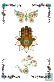 Om Hamsa Butterfly Design Lined Notebook