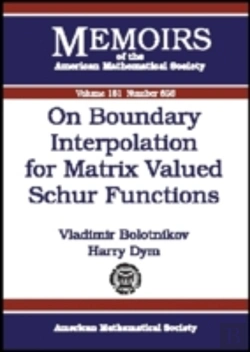 Bertrand.pt - On Boundary Interpolation For Matrix Valued Schur Functions