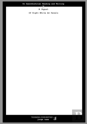 On Zarathustrian Reading and Writing or a Squat of Eight White A4 Panels