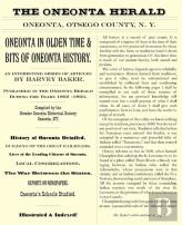 Oneonta In Olden Time & Bits Of Oneonta History