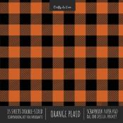 Orange Plaid Scrapbook Paper Pad 8x8 Decorative Scrapbooking Kit For Cardmaking Gifts, Diy Crafts, Printmaking, Papercrafts, Check Pattern Designer Paper