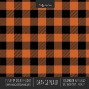 Orange Plaid Scrapbook Paper Pad 8x8 Decorative Scrapbooking Kit For Cardmaking Gifts, Diy Crafts, Printmaking, Papercrafts, Check Pattern Designer Paper