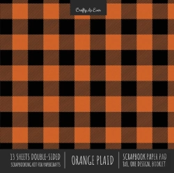 Bertrand.pt - Orange Plaid Scrapbook Paper Pad 8x8 Decorative Scrapbooking Kit For Cardmaking Gifts, Diy Crafts, Printmaking, Papercrafts, Check Pattern Designer Paper