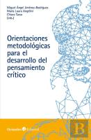 Orientaciones Metodológicas Para El Desarrollo Del Pensamiento Crítico
