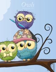 Owls Coloring Book 1 & 2