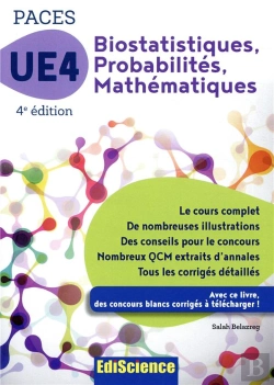 Bertrand.pt - Paces Ue 4 Biostatistiques Probabilites Mathematiques - 4e Ed. - Manuel, Cours + Qcm Corriges