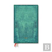 Pacific Blue Bold (Old Leather Collection) Maxi 12-Month Vertical Hardback Dayplanner 2025 (Elastic Band Closure)