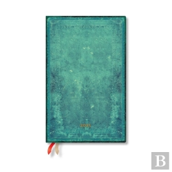 Bertrand.pt - Pacific Blue Bold (Old Leather Collection) Maxi 12-Month Vertical Hardback Dayplanner 2025 (Elastic Band Closure)