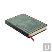 Pacific Blue (Old Leather Collection) Mini Lined Softcover Flexi Journal (Elastic Band Closure)